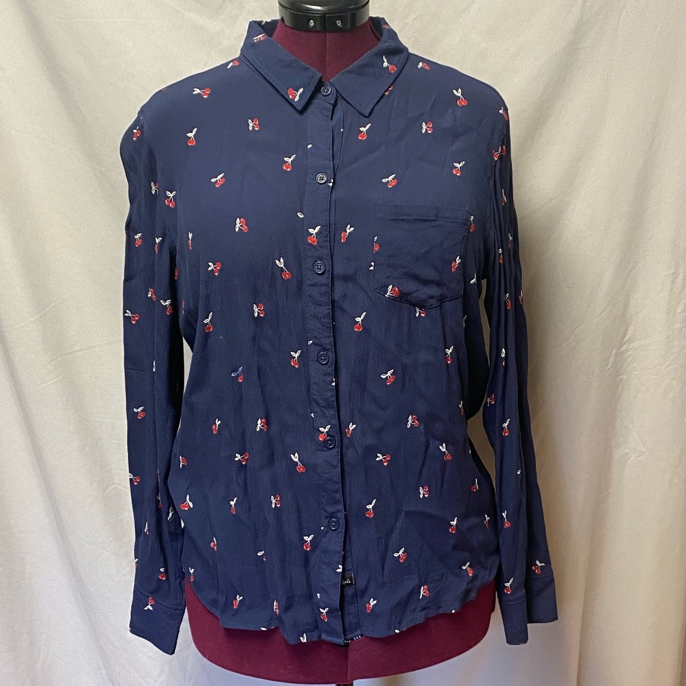 Rails - button down cherry print blouse